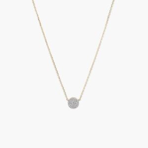 14K Gold Round Diamond Necklace